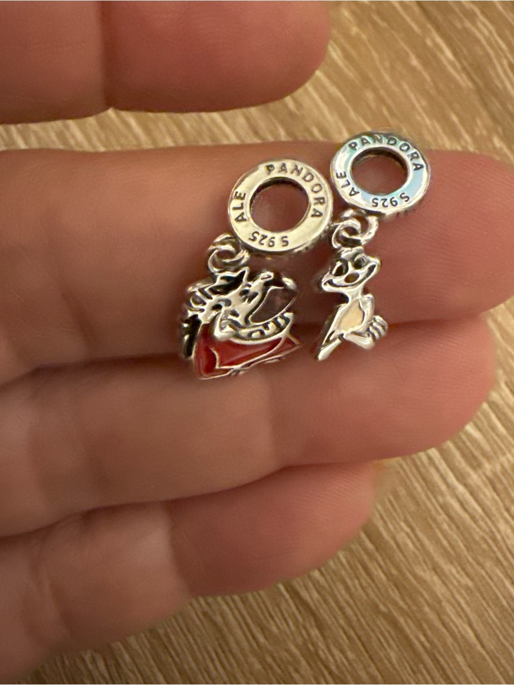 Pandora Silver & Red Disney Character Charm Pair